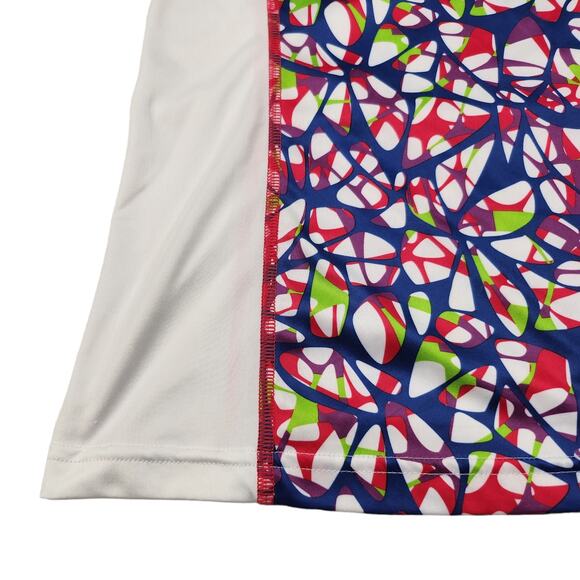 Puma Shirt Womens XS White Multicolor Fitted Workout Gym Yoga Slimming Stretchy - Picture 5 of 12